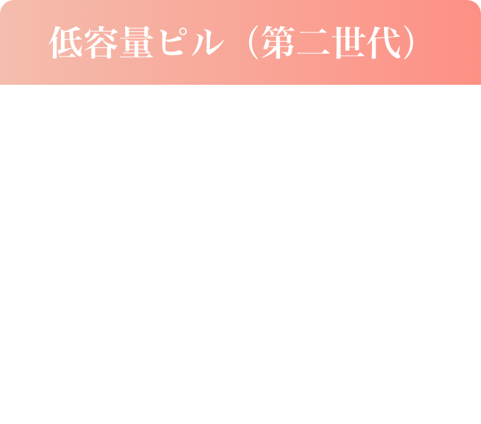 低容量ピル（第二世代）