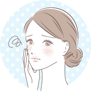 肌荒れに悩む女性